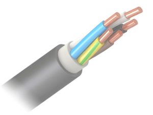 Пятижильный силовой кабель с однопроволочными литыми проводниками